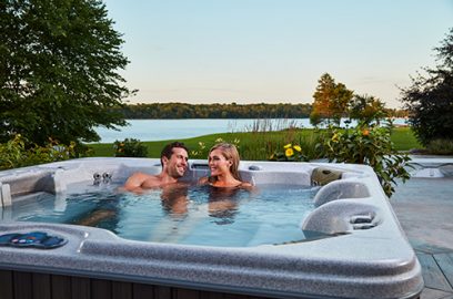 Couple in hot tub